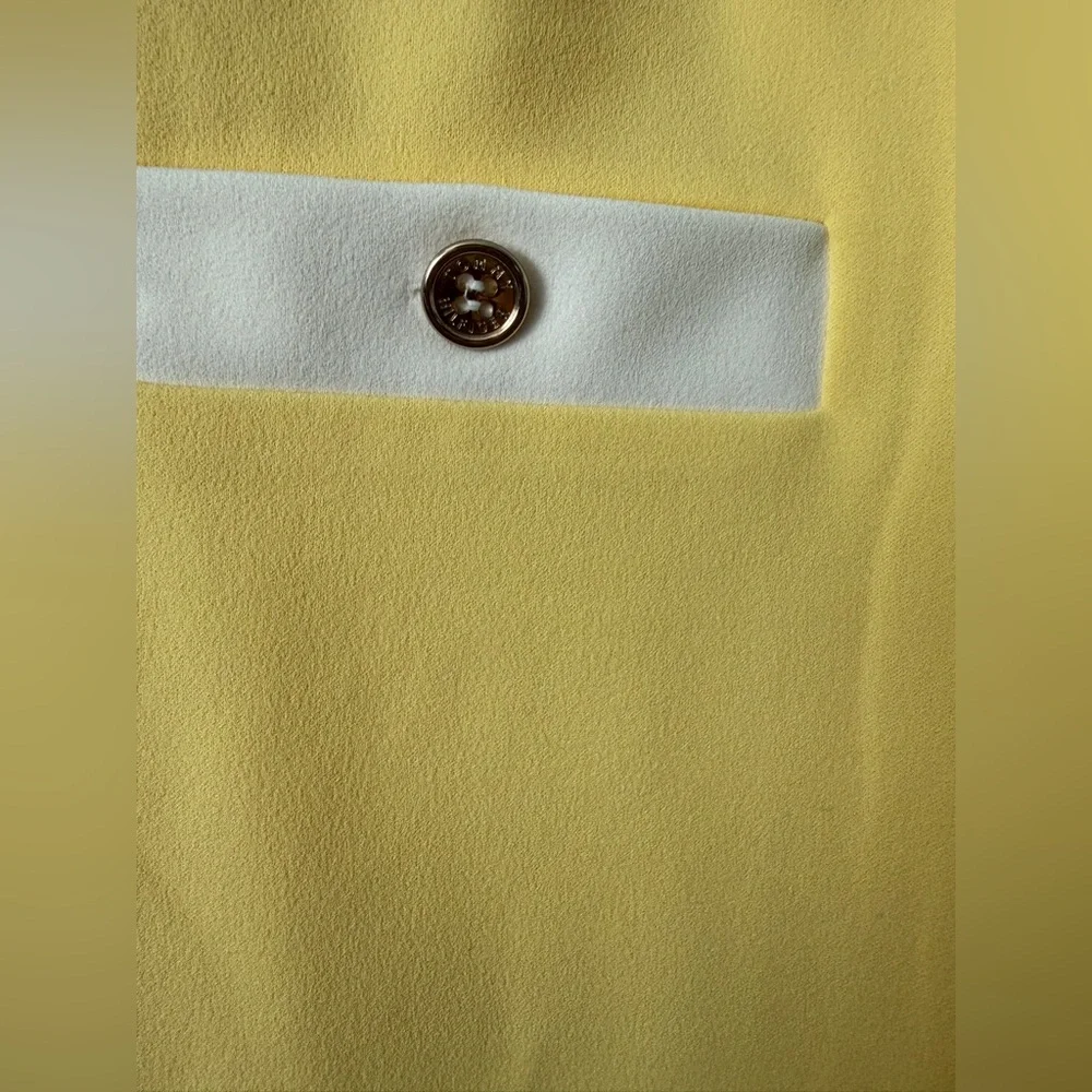 Tommy Hilfiger Yellow Short Sleeve Dress with White Trim - Picture 2 of 7